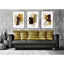 Ver imagem 2 de kit com 3 Quadros Decorativos Abstratos com Moldura e Vidro para Sala Quarto Escritório e Clínica 72