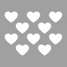 Adesivo Parede Infantil Quarto Sala Coração 5x6cm Branca - 1
