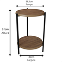 Ver imagem 2 de Mesa de Centro Lateral ou Canto Redonda 2 Tampos Aço e Mdf
