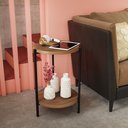 Ver imagem 4 de Mesa de Centro Lateral ou Canto Redonda 2 Tampos Aço e Mdf