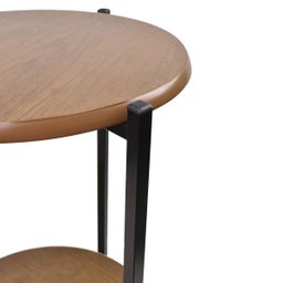 Mesa de Centro Lateral ou Canto Redonda 2 Tampos Aço e Mdf - 6