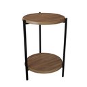 Ver imagem 1 de Mesa de Centro Lateral ou Canto Redonda 2 Tampos Aço e Mdf