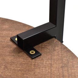 Mesa de Centro Lateral ou Canto Redonda 2 Tampos Aço e Mdf - 5