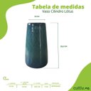 Ver imagem 2 de Vaso Cilindro Cerâmica Lótus Azul com Preto Burguina