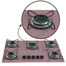 Cooktop 5bocas Ultra Chama 127/220v Marmo Rosa - 4