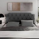 Ver imagem 2 de Cabeceira Kelly Dobrável Box Cama Casal 140cm Suede - Cinza