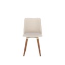 Ver imagem 1 de Conjunto de 2 Cadeiras Giratória de Madeira Maciça Estofada Dakota - Natural C/ Linho Off White -