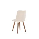 Ver imagem 4 de Conjunto de 2 Cadeiras Giratória de Madeira Maciça Estofada Dakota - Natural C/ Linho Off White -