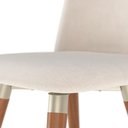 Ver imagem 3 de Conjunto de 2 Cadeiras Giratória de Madeira Maciça Estofada Dakota - Natural C/ Linho Off White -