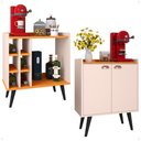 Ver imagem 1 de Kit Aparador Adega Porta Garrafas Barzinho Buffet 2 Portas Cantinho Café Prateleira Interna - Rpm