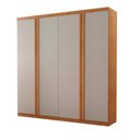 Ver imagem 2 de Guarda Roupa Solteiro Gales MDF 4 Portas 3 Gavetas 8 Prateleiras Moderna Mobília