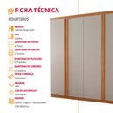 Ver imagem 5 de Guarda Roupa Solteiro Gales MDF 4 Portas 3 Gavetas 8 Prateleiras Moderna Mobília