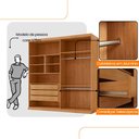 Ver imagem 4 de Guarda Roupa Solteiro Gales MDF 4 Portas 3 Gavetas 8 Prateleiras Moderna Mobília