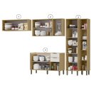Ver imagem 5 de Cozinha Modulada Vick 4 Peças Castanho Off White