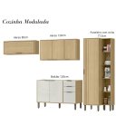 Ver imagem 4 de Cozinha Modulada Vick 4 Peças Castanho Off White