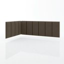 Ver imagem 4 de Conjunto Cabeceira Painel Estofada para Cama de Solteiro - Marrom