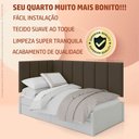 Ver imagem 6 de Conjunto Cabeceira Painel Estofada para Cama de Solteiro - Marrom