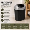 Ver imagem 6 de Lixeira Banheiro Cozinha Pia Cesto de Lixo Multiuso Bicolor Tampa Basculante Escritorio 8,5 Litros P