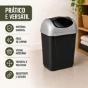 Ver imagem 3 de Lixeira Banheiro Cozinha Pia Cesto de Lixo Multiuso Bicolor Tampa Basculante Escritorio 8,5 Litros P