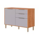 Ver imagem 1 de Gabinete de Cozinha Modulado Balcão C/ Tampo Divina C/ 2 Portas e 2 Gavetas 120 Cm Cinamomo/platina