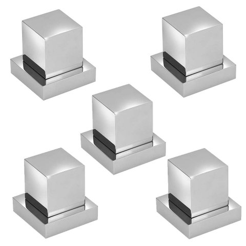 Kit 5 Acabamentos Registro Quadrado 1/2 Ou 3/4 100% Metal