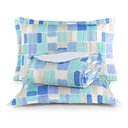 Ver imagem 1 de Kit Cobre Leito Karina King Micropercal 300 Fios 3 Peças Estampado Azul Casa Scarpa