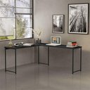 Ver imagem 2 de Mesa em L sem Prateleira Office em Mdf Industrial Klm Store Preto-preto