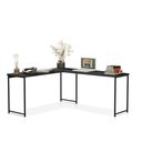 Ver imagem 1 de Mesa em L sem Prateleira Office em Mdf Industrial Klm Store Preto-preto