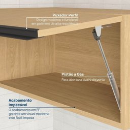 Cozinha Modulada 15 Peças 11 Aéreos 3 Balcões 1 Cristaleira Nara CabeCasa MadeiraMadeira - 11