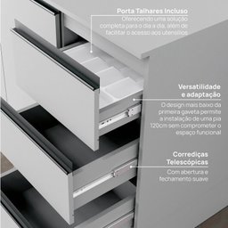 Cozinha Modulada 15 Peças 11 Aéreos 3 Balcões 1 Cristaleira Nara CabeCasa MadeiraMadeira - 20