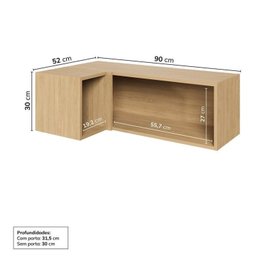 Cozinha Modulada 15 Peças 11 Aéreos 3 Balcões 1 Cristaleira Nara CabeCasa MadeiraMadeira - 13