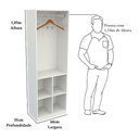 Ver imagem 3 de Armário Colmeia Mirela M5 100% Mdf (closet Lojas Expositor) Vetorial Móveis Branco