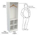 Ver imagem 3 de Armário Colmeia Mirela M5 100% Mdf (closet Lojas Expositor) Vetorial Móveis Branco