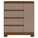 Ver imagem 7 de Cômoda com Sapateira Lipion A02 4 Gavetas MDF-MDP Nogueira-Cappuccino Mpozenato