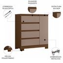 Ver imagem 2 de Cômoda com Sapateira Lipion A02 4 Gavetas MDF-MDP Nogueira-Cappuccino Mpozenato