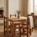 Ver imagem 1 de Conjunto de Mesa e Cadeiras de Jantar Recanto Bege/Cera Envelhecido