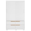 Ver imagem 2 de Guarda Roupa Casal 136cm 2 Portas Solare Branco/Freijó a02 - Mpozenato