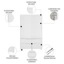 Ver imagem 3 de Guarda Roupa Casal 136cm 2 Portas Solare Branco/Freijó a02 - Mpozenato