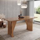 Ver imagem 1 de Mesa de Jantar Adriana Ambiente 200 Cm Canto Arredondado com Vidro Nature – Henn