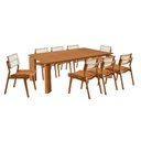 Ver imagem 2 de Sala de Jantar Mesa Nala 220cm Tampo Laminado Canto Moeda com 8 Cadeiras Eva Premium