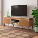 Ver imagem 1 de Rack para Tv até 75 Polegadas com Led Lumina 2 Portas Cinamomo/off White - Artely