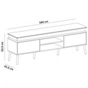 Ver imagem 4 de Rack para Tv até 75 Polegadas com Led Lumina 2 Portas Cinamomo/off White - Artely