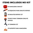 Ver imagem 2 de Mangueira Jardim 15m +suporte Alça + Esguicho+engate Rapido + Bico Torneira Engate Rápido + Torneira