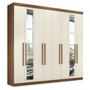 Ver imagem 1 de Guarda Roupa Casal Master New 8.4 8 Portas Jatobá/areia com Espelho - Santos Andirá