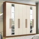 Ver imagem 2 de Guarda Roupa Casal Master New 8.4 8 Portas Jatobá/areia com Espelho - Santos Andirá