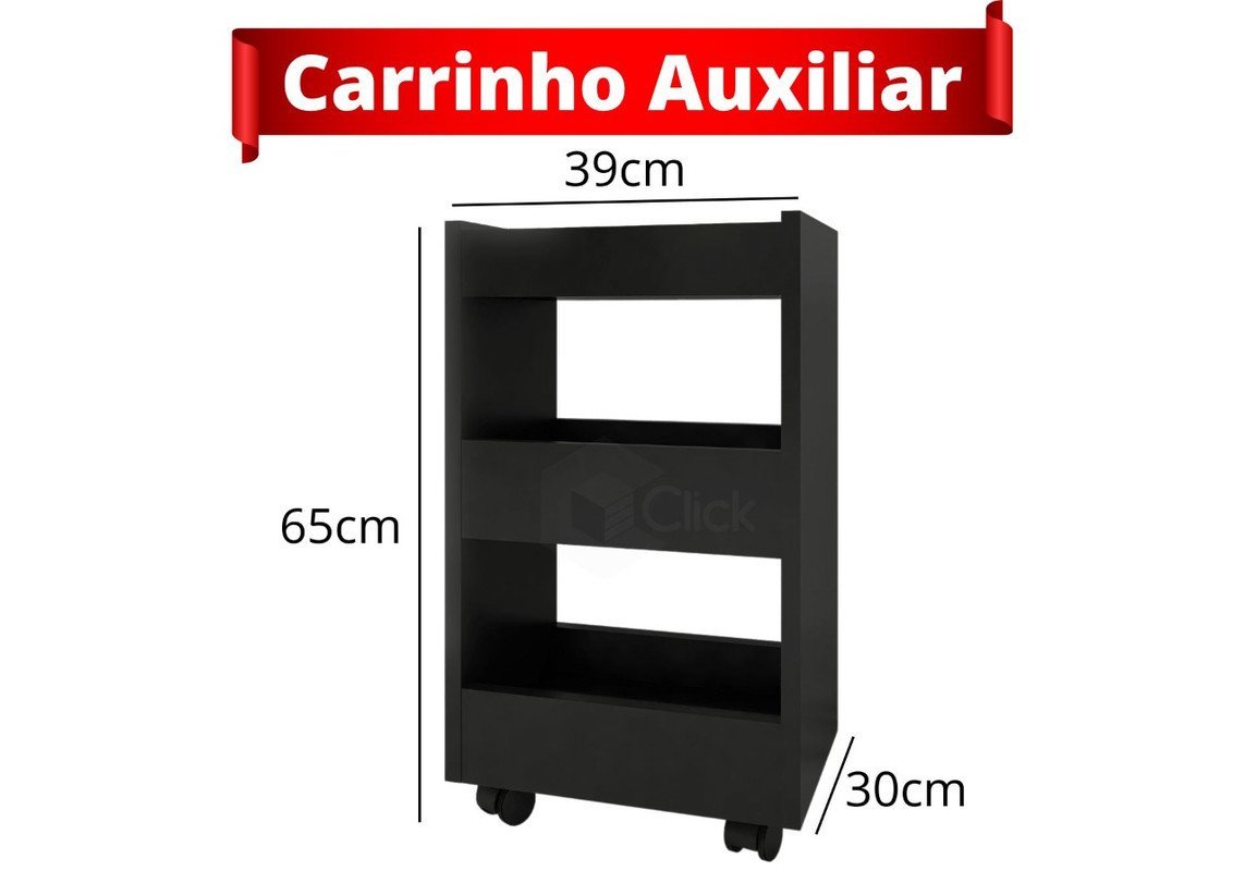 Prateleira Expositora + Carrinho Auxiliar Porta Esmalte - AJB AJB STORE - 3