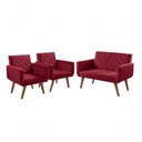 Ver imagem 1 de Conjunto Anabelle 2 Poltronas de 1 Lugar 1 Poltrona 2 Lugares Braço Unidecor Bordô