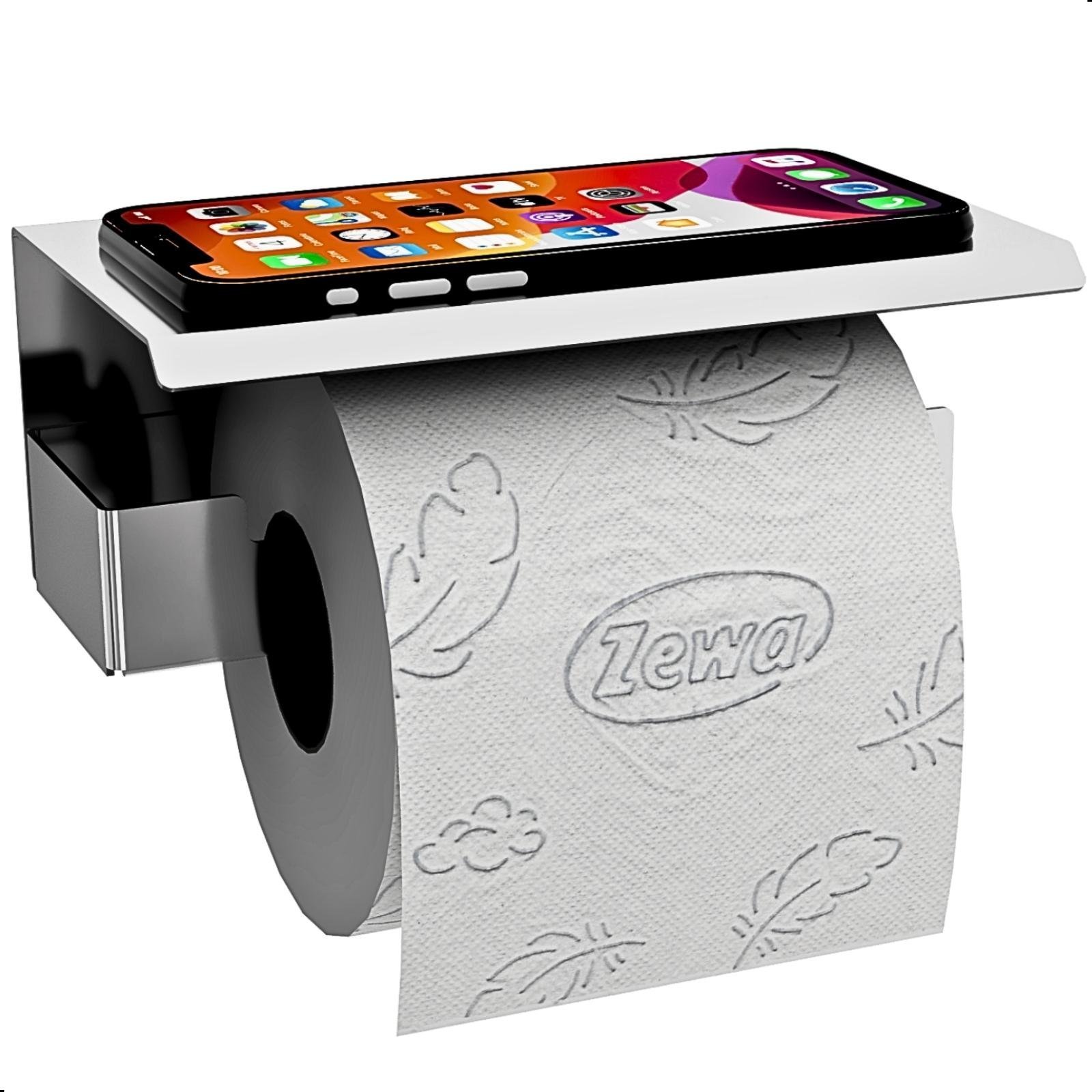 Suporte Papel Higiênico com Adesivo na Parede Inox F.elg - 2