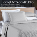 Ver imagem 2 de Colcha King Size Casa Blanca 200 Fios Bordado 100%algodao Super Luxuoso Madri:cinza