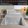 Colcha King Size Casa Blanca 200 Fios Bordado 100%algodao Super Luxuoso Madri:cinza - 5